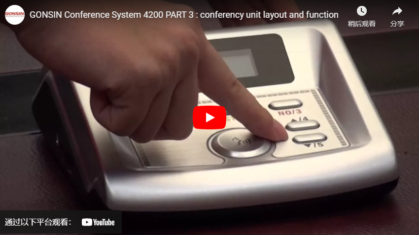 GONSIN Conference System 4200 PART 3 : Conferency Unit Layout And Function