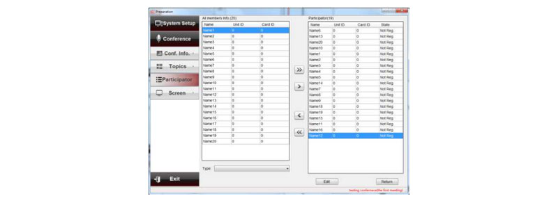 Conference Management System Softwarev7.1.0 Participants