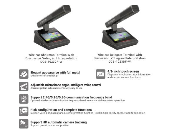 Wireless Discussion Terminal with Voting and Interpretation DCS-1023CF-W/DCS-1023DF-W