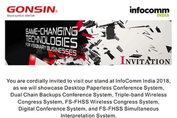 You Are Cordially Invited To Visit Our Stand At Infocomm India 2018